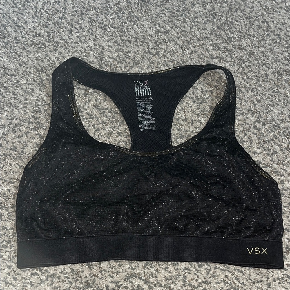 VSX Black Glitter Sports Bra